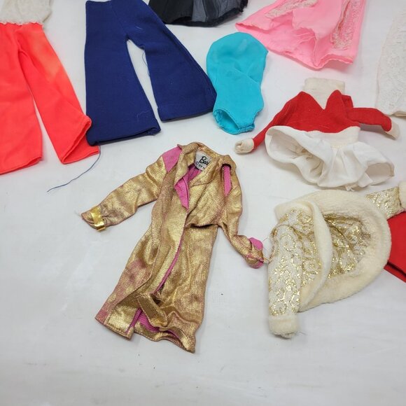 Vintage Lot Of Barbie Doll Mixed Clothes Coat Dress Sweater Swimsuit Jumpsuit - Picture 4 of 12